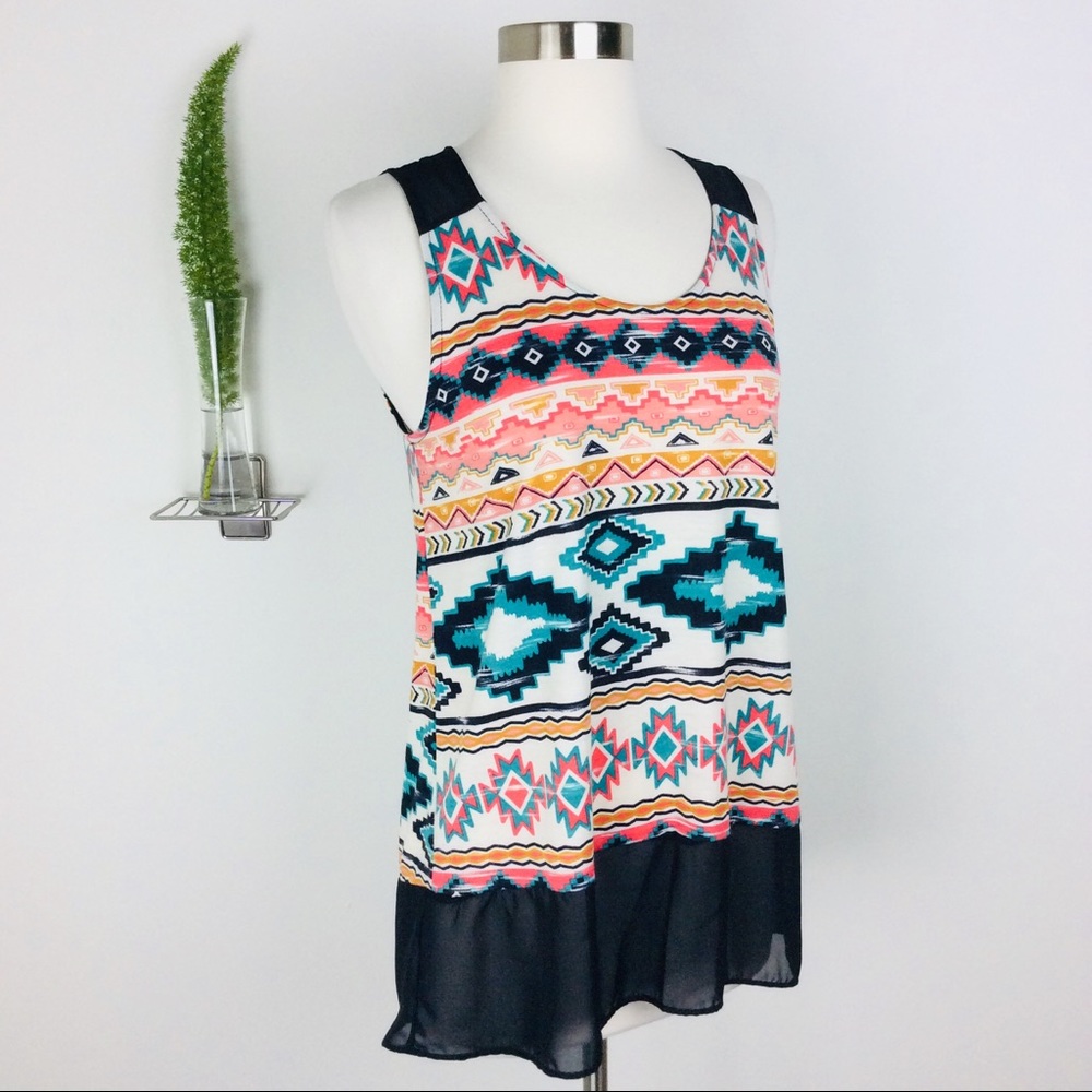 Charming Charlie Beautiful Printed Tank Top (S) - Picture 1 of 5